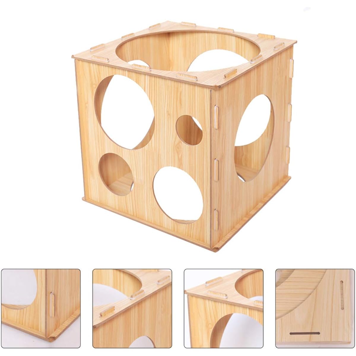 Alipis Balloon Wooden Balloon Sizer Cube Box Foldable Box Template Box Balloon Size Measuring Tool for Balloon Decoration 29 x 29 x 29 cm Wedding Decoration