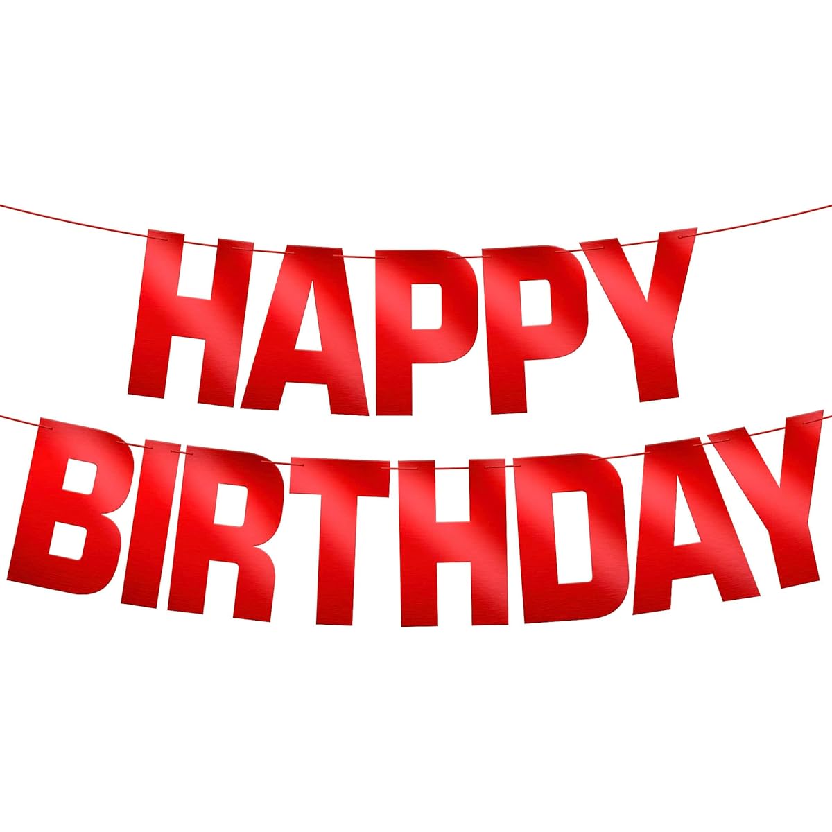 KatchOn Foil Red Happy Birthday Banner - 10ft Pre-Stretched No DIY Required Red Birthday Banner Red Birthday Party Decorations Superhero Happy Birthday Decorations for Women Red Happy Birthday Sign