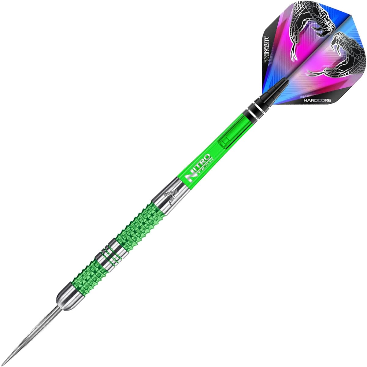 Peter Wright Snakebite Mamba - 24g - 90% Tungsten Steel Darts with Flights, Shafts & Red Dragon Checkout Card