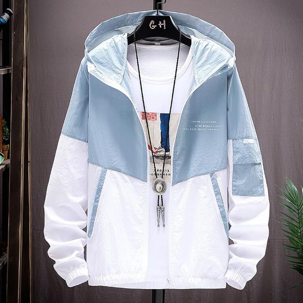 [FJLTDCP] Summer Parka, Long Sleeve, Zip-up, Hooded, Thin Cardigan, Long Sleeve, Sweatshirt, Men's, UV Protection, Hoodie, Sunscreen, Rush Parka