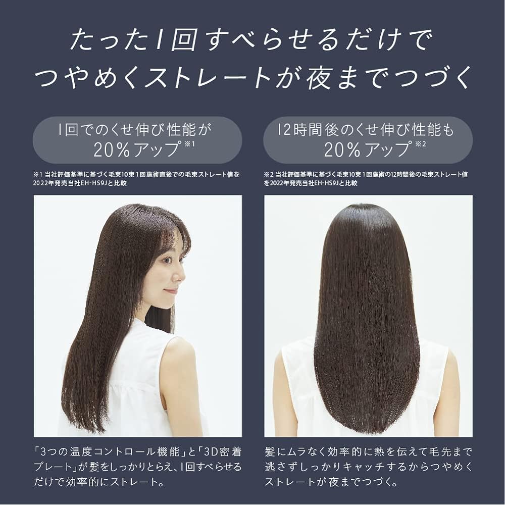 Panasonic Hair Iron Straight Nanocare Smooth Gloss Coating Plus Overseas Available Black EH-HS0J-K