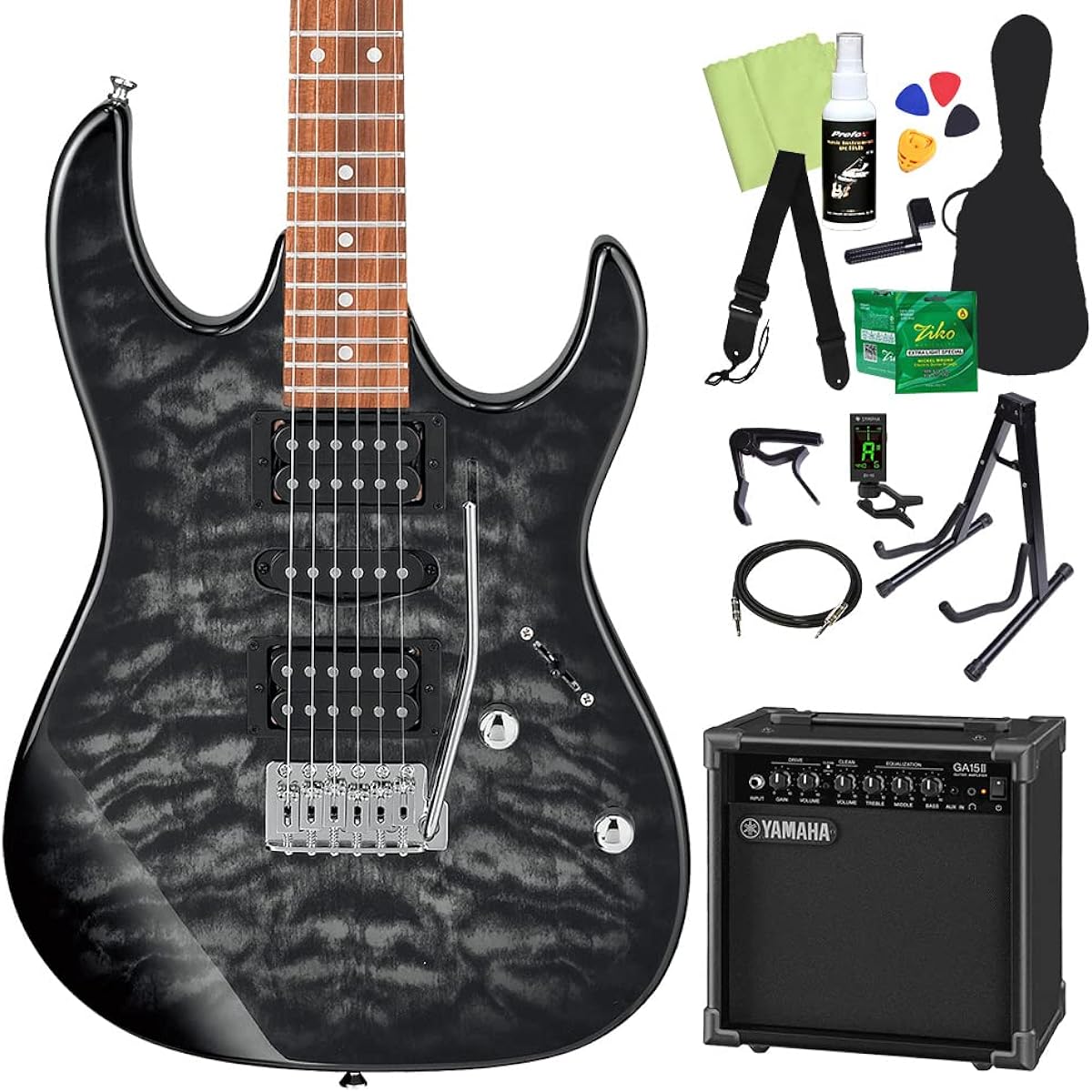 Gio Ibanez GRX70QA Electric Guitar Beginner 14-piece Set [Yamaha Amplifier Included] TKS Geo Ibanez