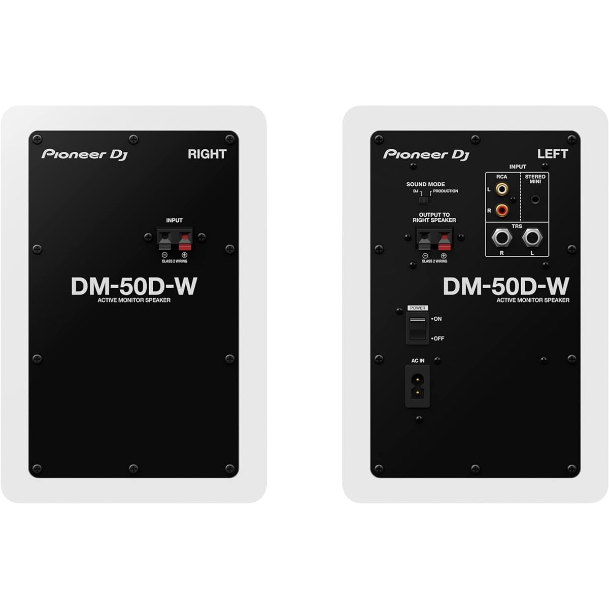 Pioneer DJ 5 inch 2way active monitor speaker DM-50D-W (White) White