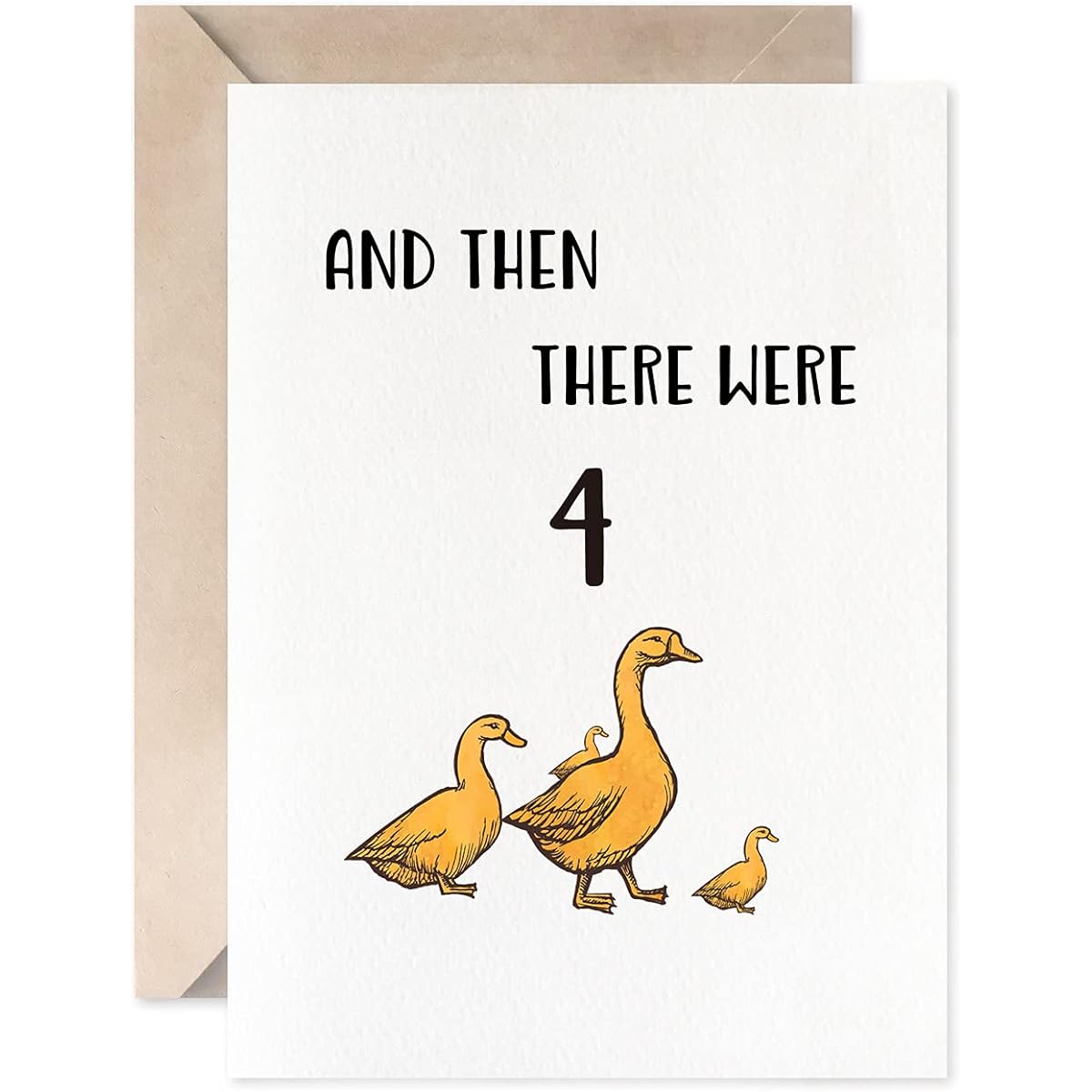 Duck And Then There Were 4 Cards 4 Boys or Girls Baby Family Uni Birth Cards