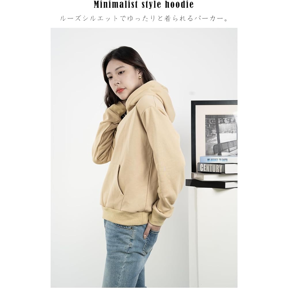 [iito.seasons] Pullover Hoodie Women's Hoodie Long Sleeve Loose Hooded Sweatshirt Sweatshirt Top Plain Cotton Body Covering Casual Cut and Sew Sporty Spring Autumn Stylish