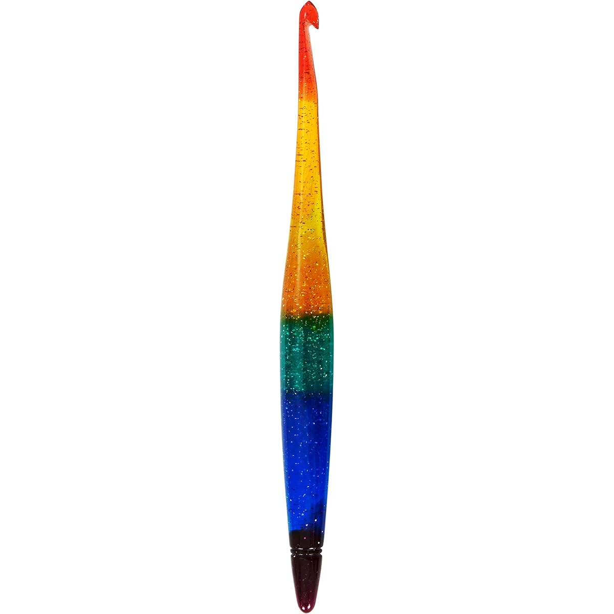 Ommi Ergonomic Handle Crochet Hook | Handmade 7 Inch Crochet | Knitting Needles Craft Yarn Weaving | Best Gift! (10mm, Rainbow)