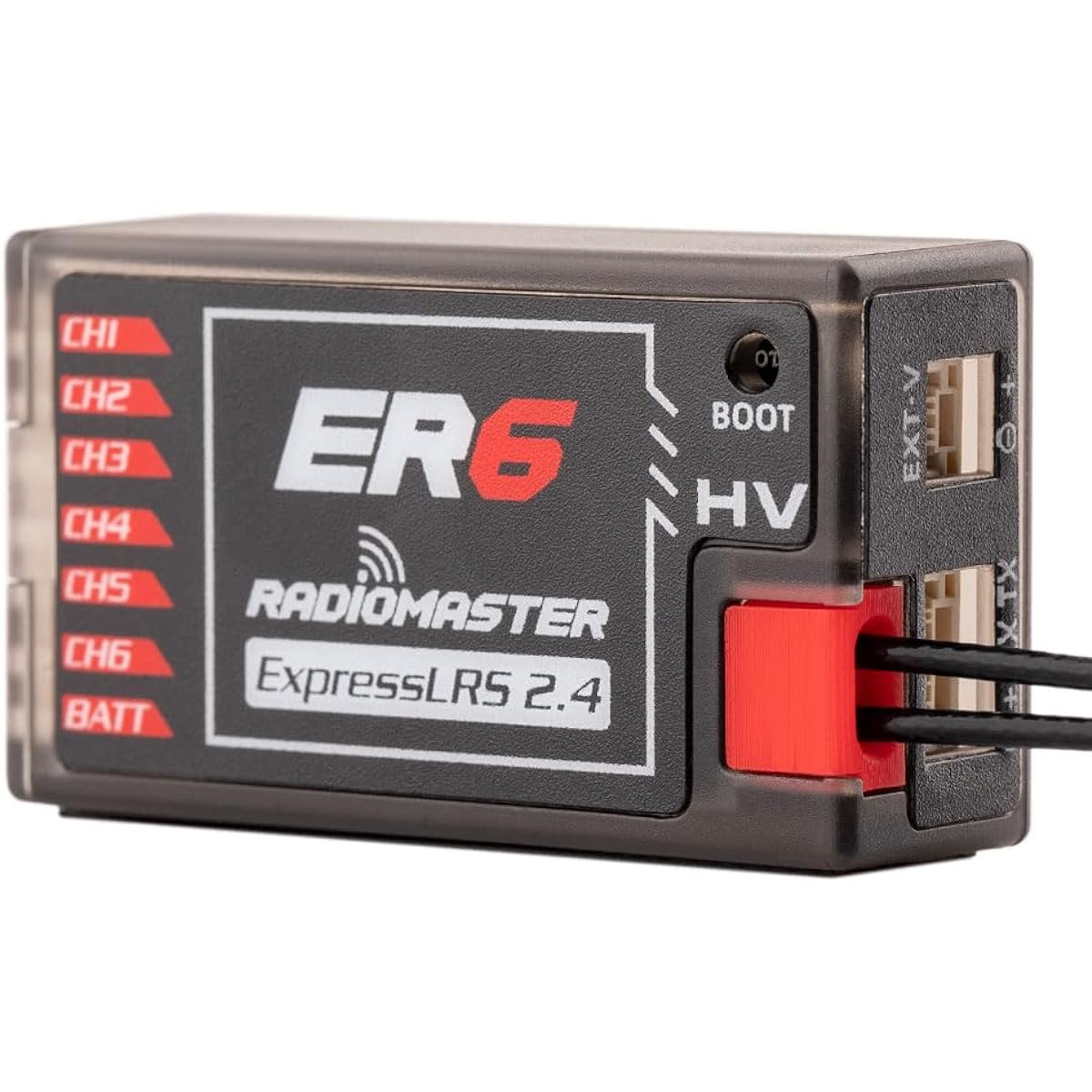 Radiomaster ER6 PWM Receiver 2.4G 6CH 100mw CRSF Support Voltage Telemetry WiFi Update for Fixed Wing Aircraft