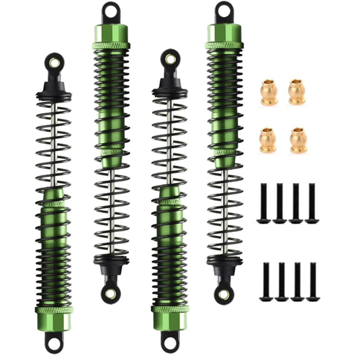 130mm RC Shock Absorber Damper Oil Adjustable Type for RC Car 1/10 Crawler Truck HPI HSP Losi Axial Tamiya Redcat Upgrade Parts 4pcs/Set (Green)