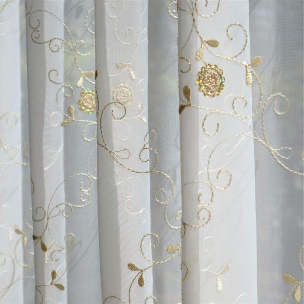 Intelix Lace Curtain White W100cm x H220cm Turkish Lace Curtain 100cm x 220cm 1 piece J-92603 (R1-6)