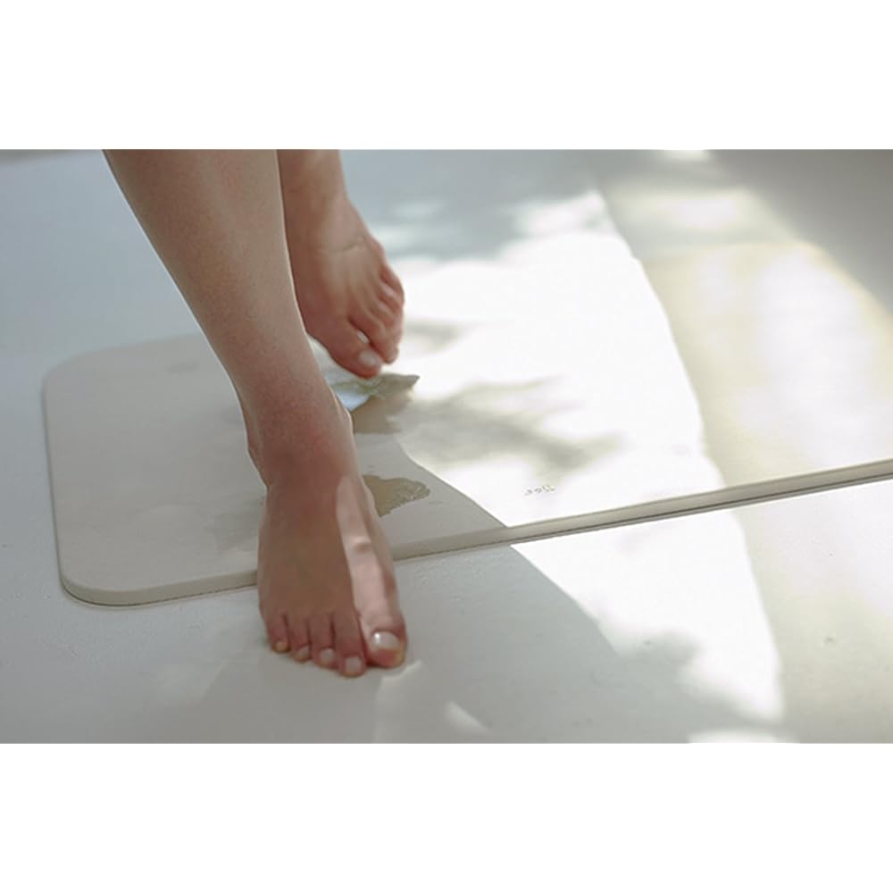 Soil diatomaceous earth bath mat white
