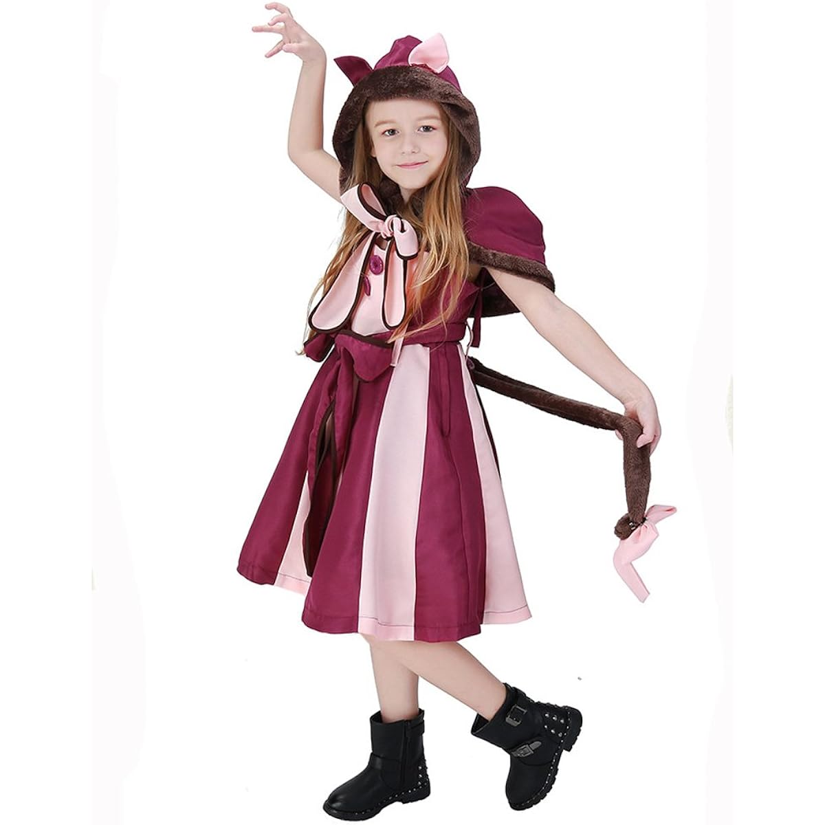 Animal Costume for Kids Cheshire Cat Cosplay Cute Cat Costume Halloween Costume (Kids XL-(130-140))