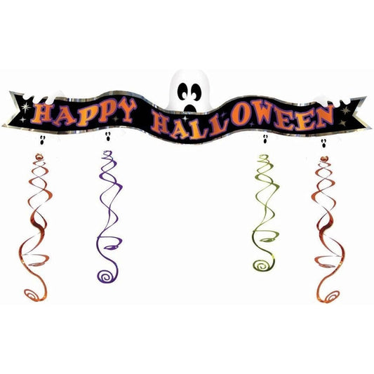 4' Ghost Swirl Foil Banner 4' Ghost Swirl Foil Banner♪Halloween♪Christmas♪