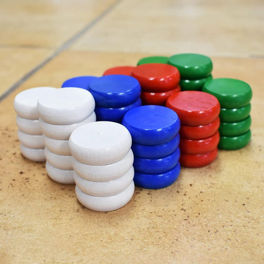 4 Player Crokinole Discs Party Pack (52 Large Discs) with 7x9" Pouch