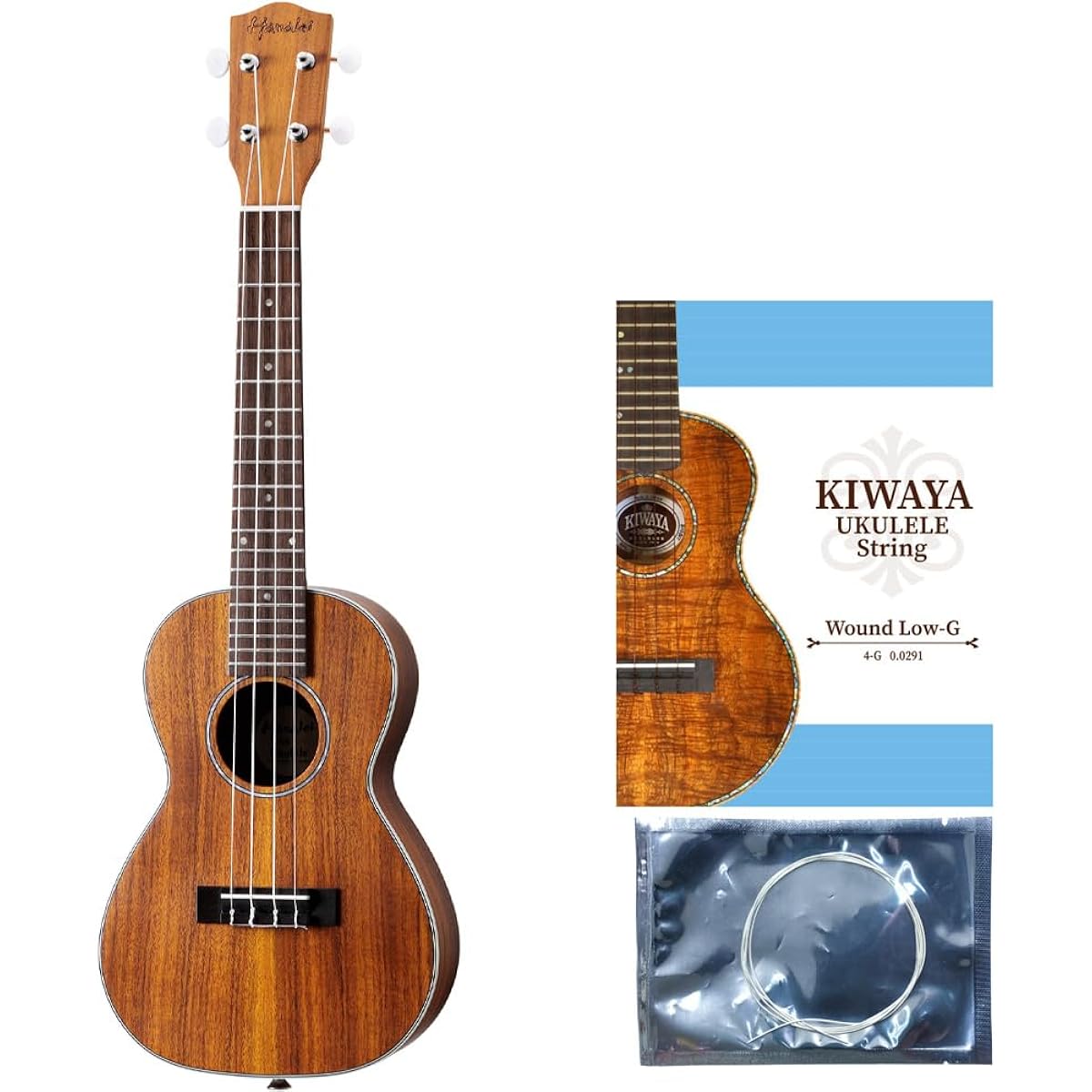 Hanalei HUK-500C Natural Matte [With replacement Low-G string] Concert ukulele All solid acacia core Hanalei