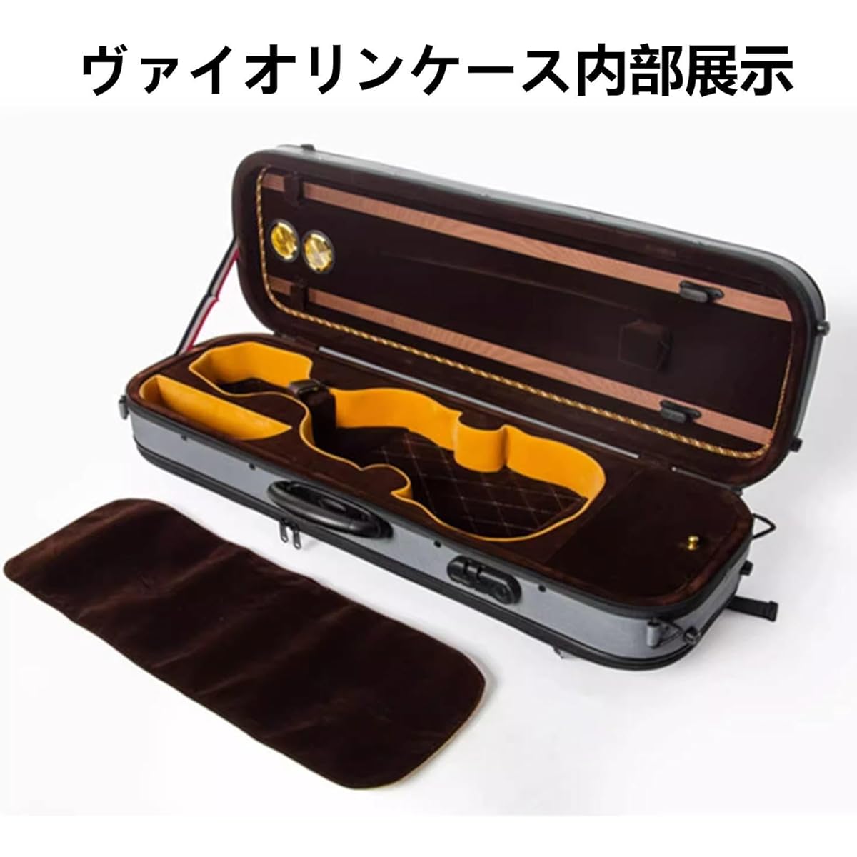 Violin Case, 4/4 Full Size Violin Hard Case with Hygrometer, Portable Lightweight Violin Case Backpack, Violin Backpacks for Violinists, Violin Bag Oxford Cloth, Violin Backpack Carry-On, Black