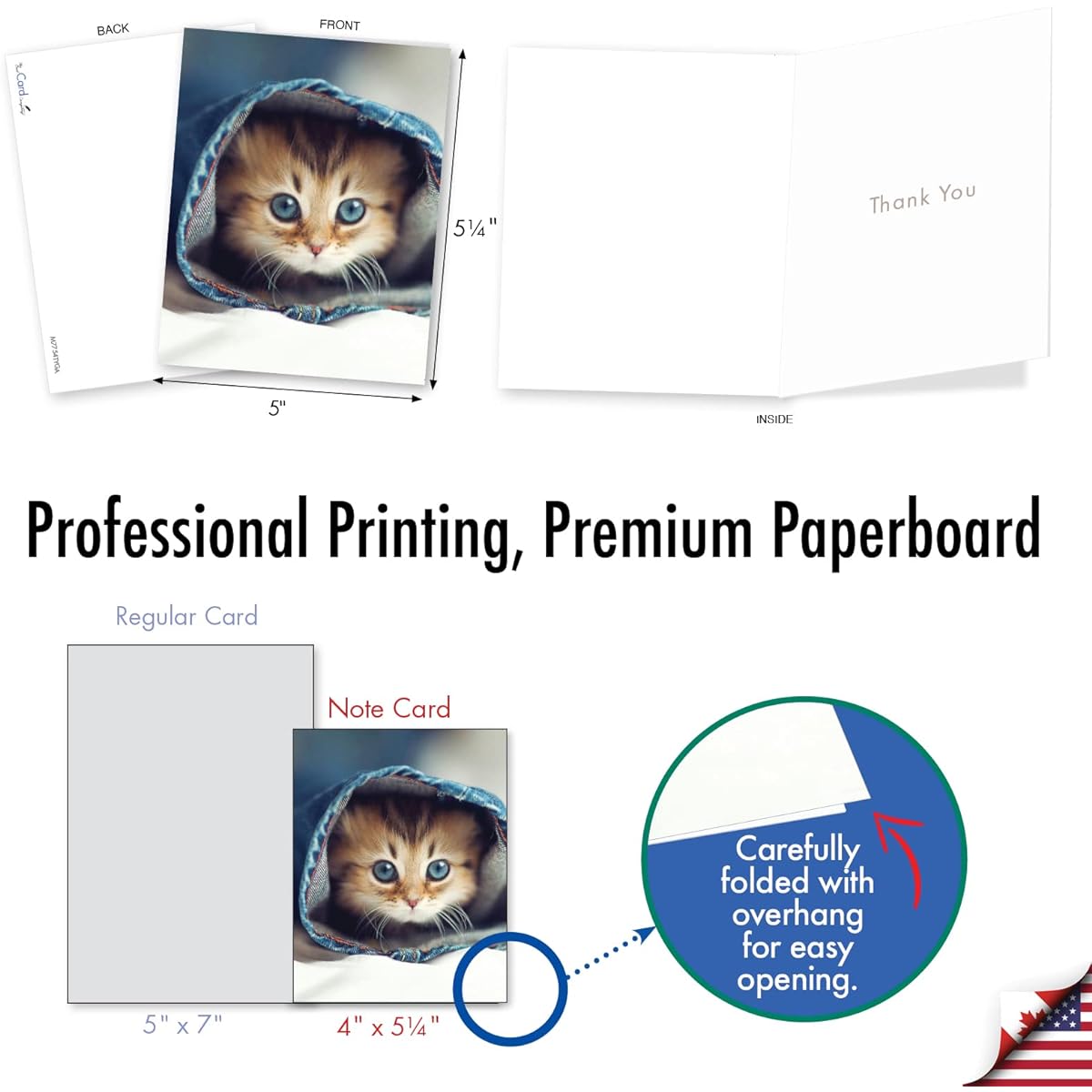 The Best Card Company Thank You Notes Box Set of 36 4 x 5.12 Inches with Envelopes (36 Designs, 1 of Each) Many Smiles AM7754TYG-B1x36