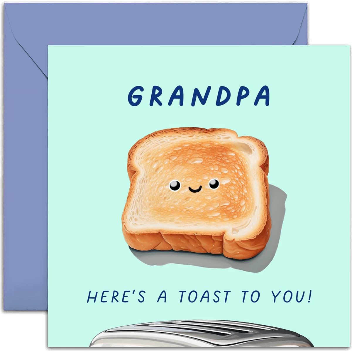 Old English Co. Fun Birthday Cards for Men and Women "A Toast To You" Birthday Card for Grandpa - Cute Birthday Gift Card for Him and Her - Congratulations Card | Blank Inside with Envelope