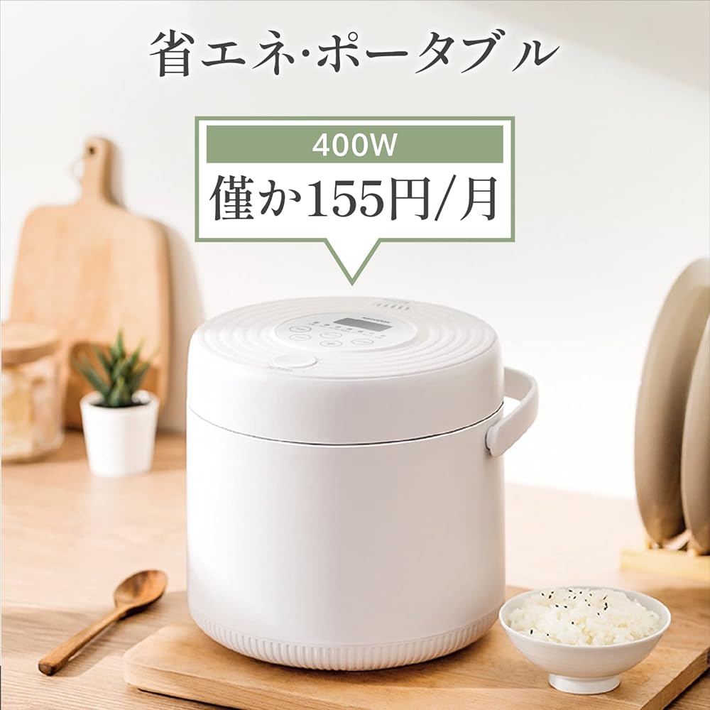 KEECOON Rice Cooker, 3 Cups, Living Alone, Mini, Small, Microcomputer Type, 6 Convenient Modes (Rice Cooking/Brown Rice/Porridge/Cooking/Cake/Stew), Heat Reservation, Mini Rice Cooker, Living Alone, For 1 Person, Convenient to Carry, Camping, White