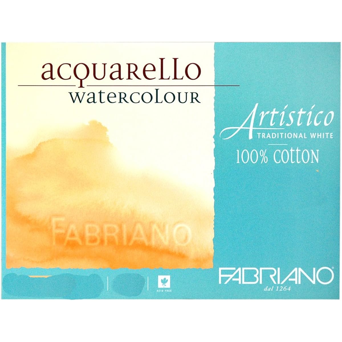 Fabriano Artistico Watercolor Paper 140lb Hot Press Roll 55" x 11 yds Traditional White with Watermark