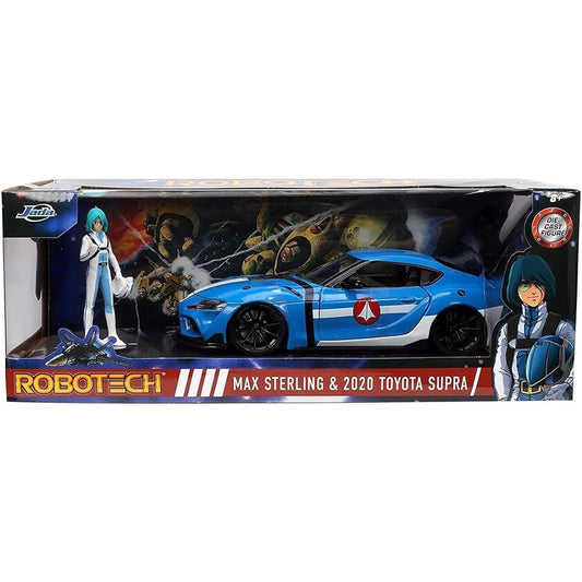 Jada Toys Robotech 1:24 2020 Toyota Supra Diecast Car with up to 2.75" Sterling Figure Toys for Kids and Adults
