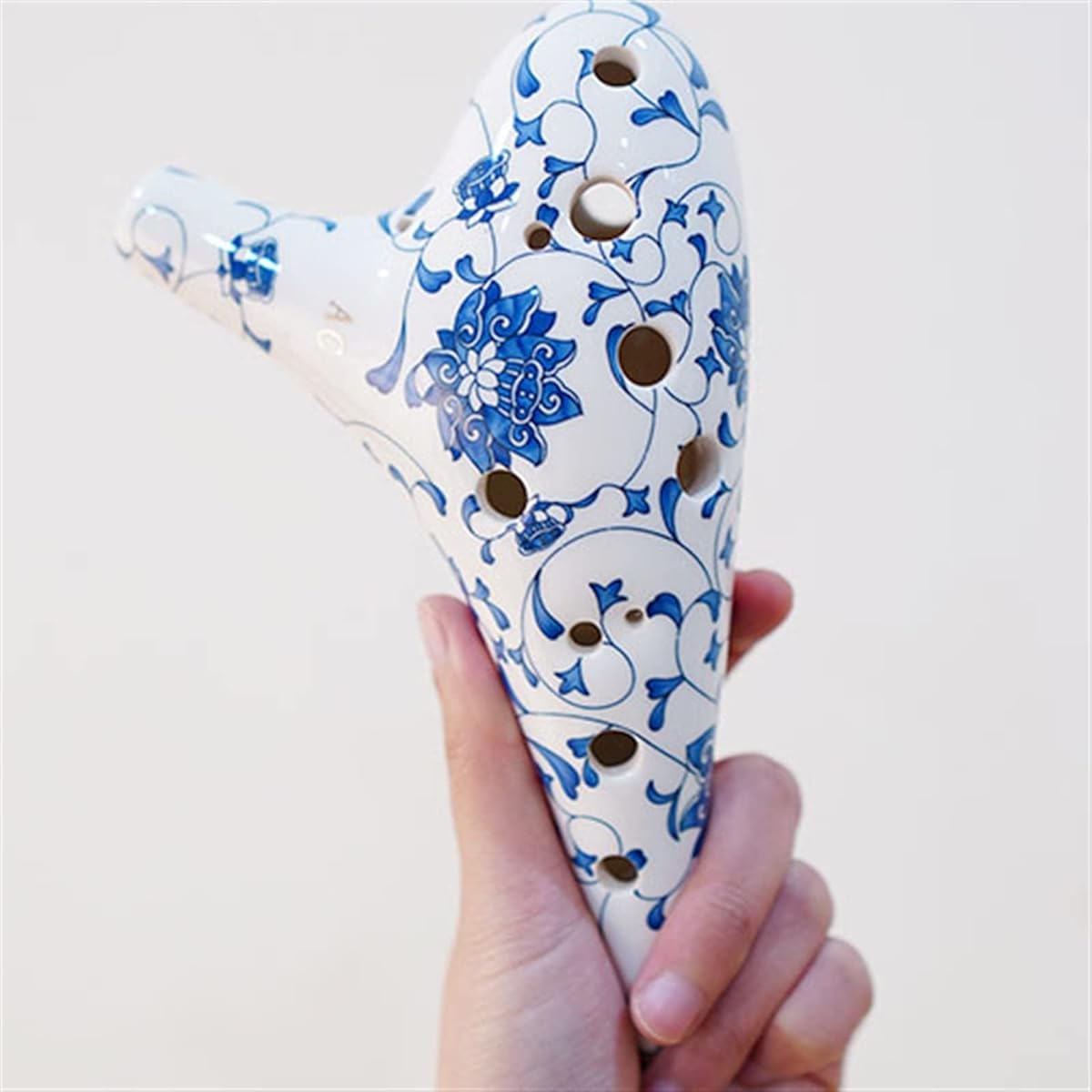 12 Holes Blue and White Porcelain Alto C Key Ocarina Musical Instrument Self-Taught Professional Playing Ocarina Ocarina Instrument