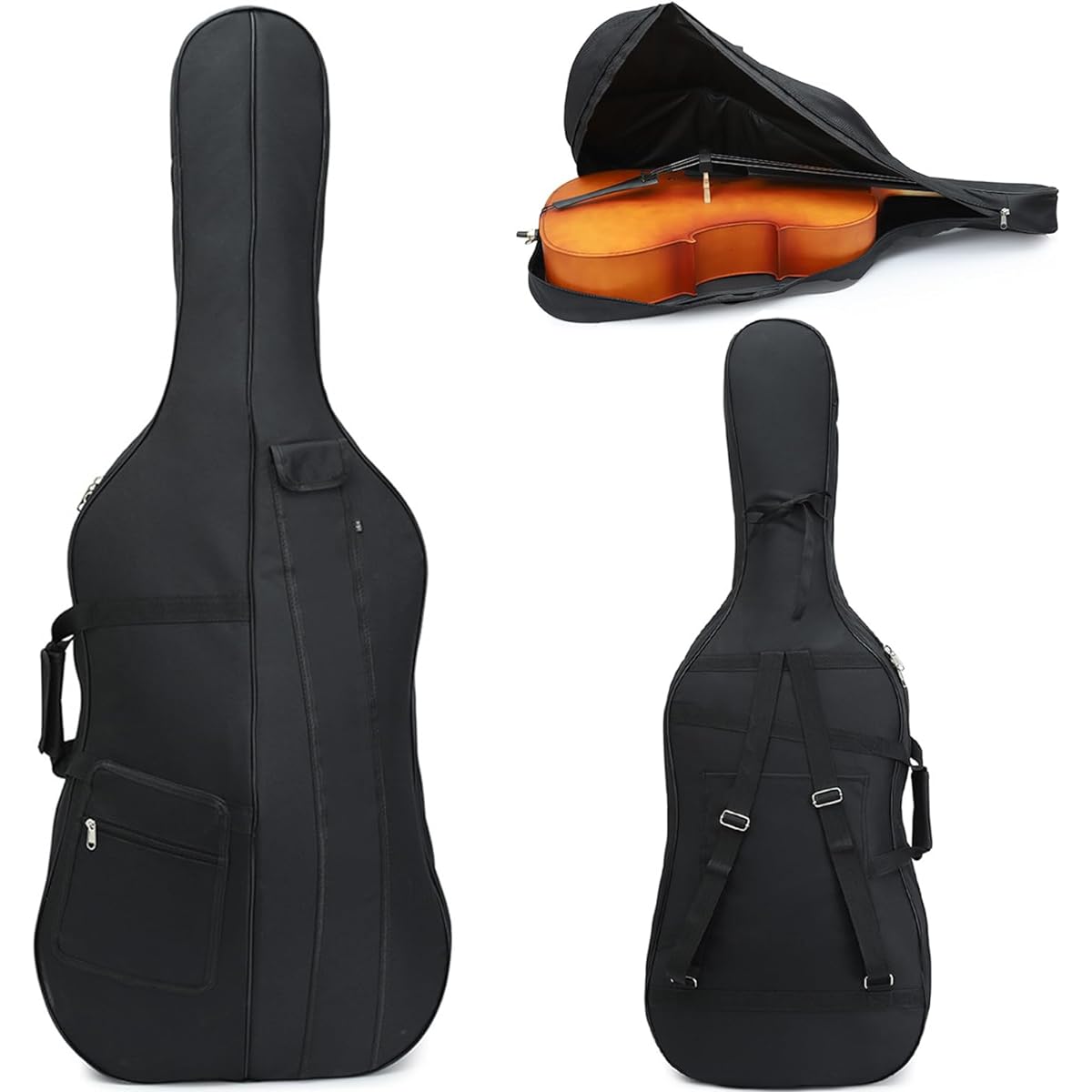 Cello Case Soft Padded for Cello Cello Gig Bag Travel Bag with Multiple Pockets Cello Gig Bag with Thick Padded Shoulder Strap & Handle (1/2)