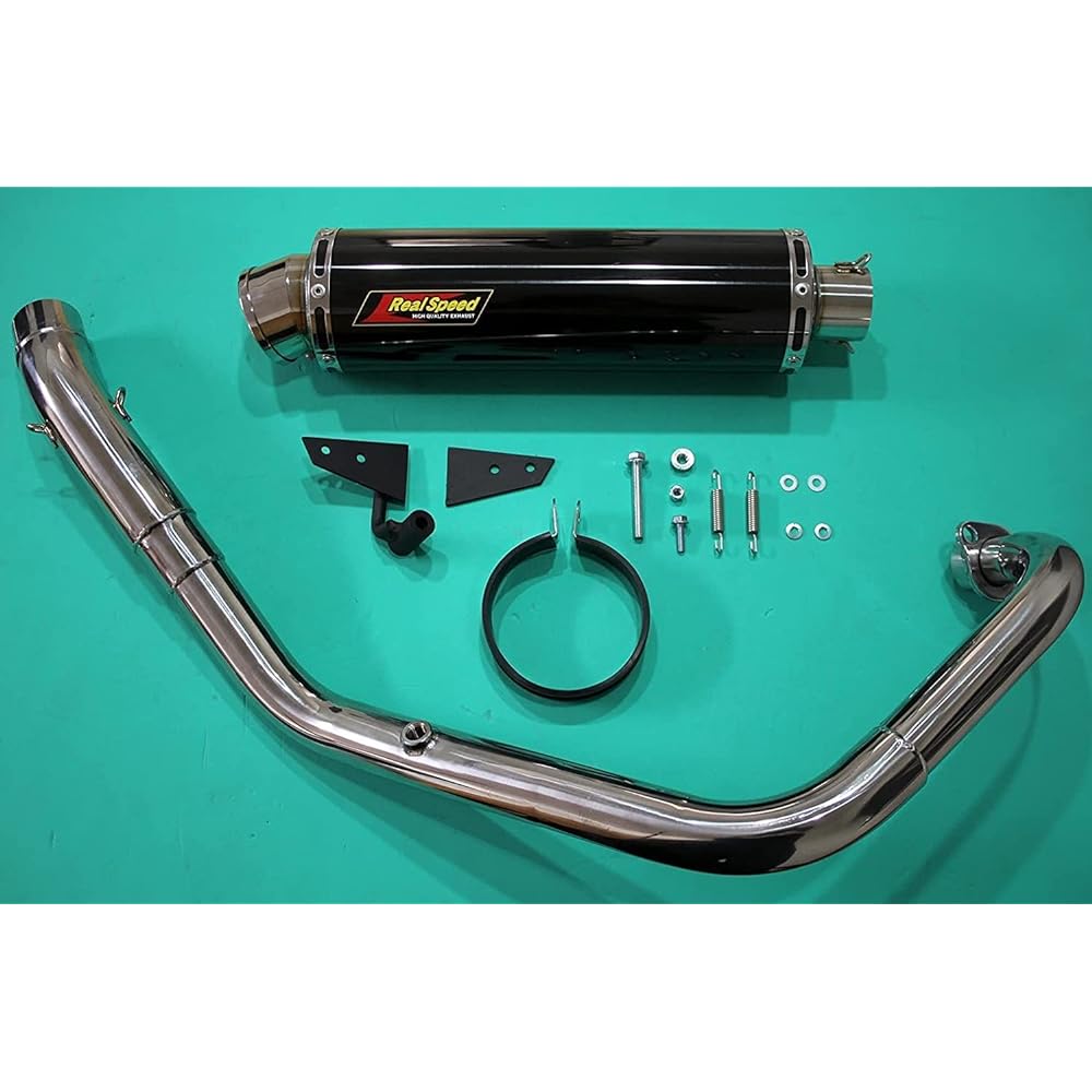 Realspeed Suzuki Gixxer 250 Gixxer SF250 (2BK-ED22B / 8BK-ED22Y) Bike Muffler Cougar Cougar Stainless Steel Black Color Muffler GIXXER250 GIXXER-SF250 RSP-CGA-403