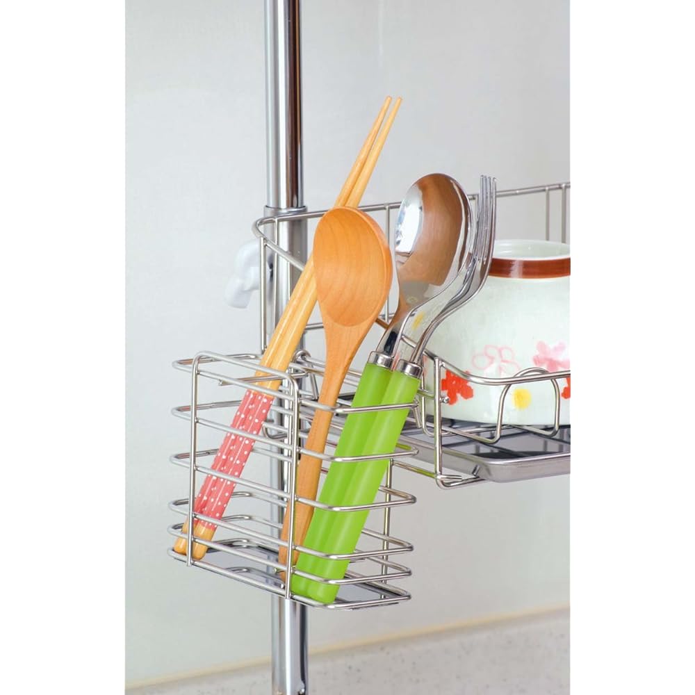 Ernest [Made in Japan] Drainer Basket (Tension) Stainless Steel 3 Tiers (Slim) Gap Storage Major Restaurant Favorite Brand A-75814 37.5 x 18 x 69-110cm