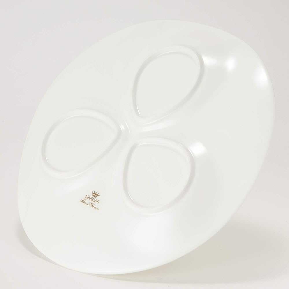 NARUMI Plate Styles White 25cm Round Triple Divider Plate Microwave Warmable 50617-3496