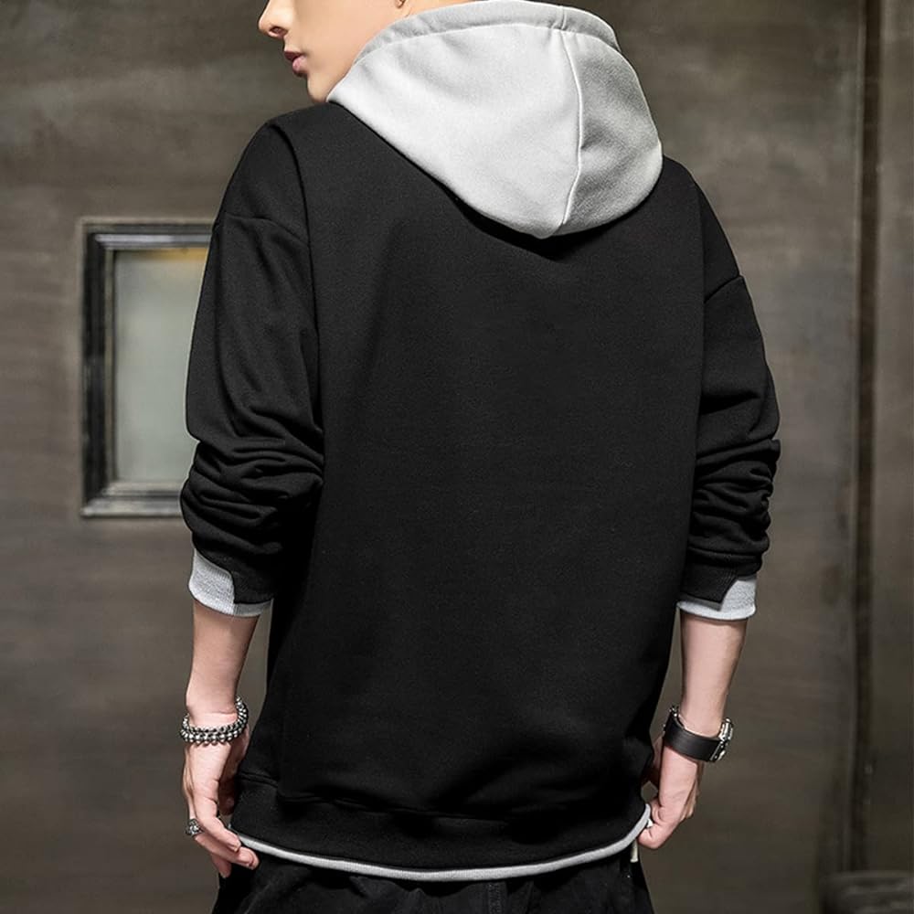 [ANONIE] Men's Setup, Hoodie, Sweatshirt, Jersey, Men's Top and Bottom Set, Hooded, Autumn/Winter, Large Size, Casual, Loose, Plain, Pants, 2-piece Set