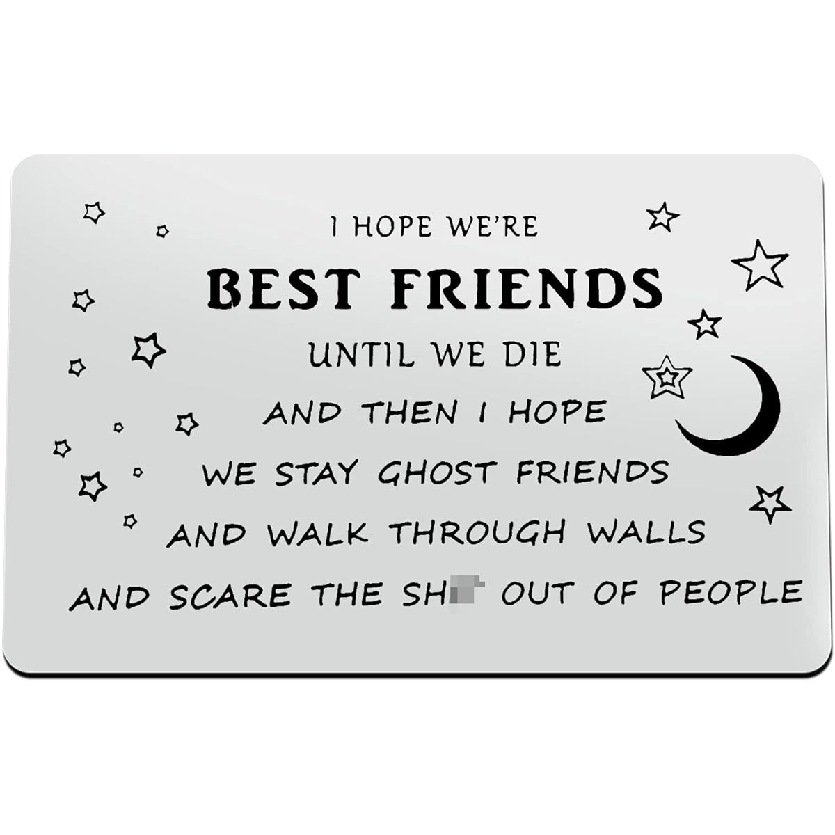Engraved Metal Wallet Insert Cards Best Friend Gifts Friendship Jewelry Funny Friendship Gifts Birthday Christmas Graduation Gifts for Friend Teen Men Women Sister Gifts Friendship Card Gifts
