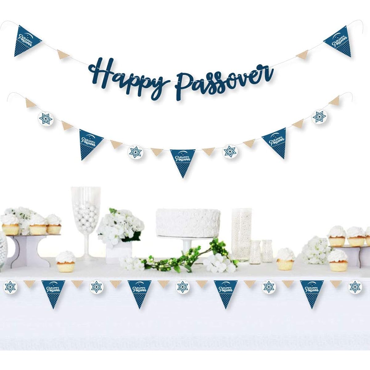 Big Dot of Happiness Happy Passover - Pesach Jewish Holiday Party Letter Banner Decorations - 36 Banner Cutouts and Happy Passover Banner Letters