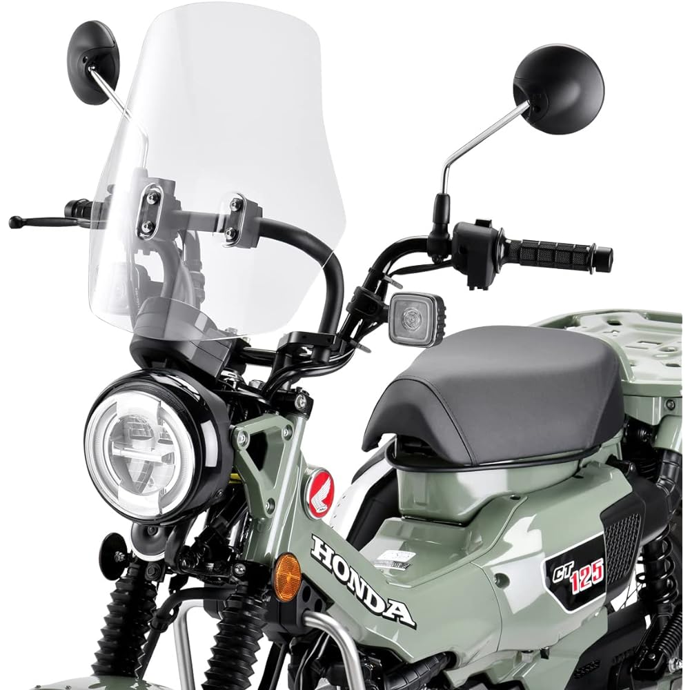 ZETA RACING Adventure Windshield Large Screen CT125 (JA55/JA65)'20-23 Light Smoke Mobile Device Installation Mount Bar Standard Equipment Angle Height Stepless Adjustment Long Touring Windshield Hunter Cub Dirt Freak Dirtfreak ZE70-2031