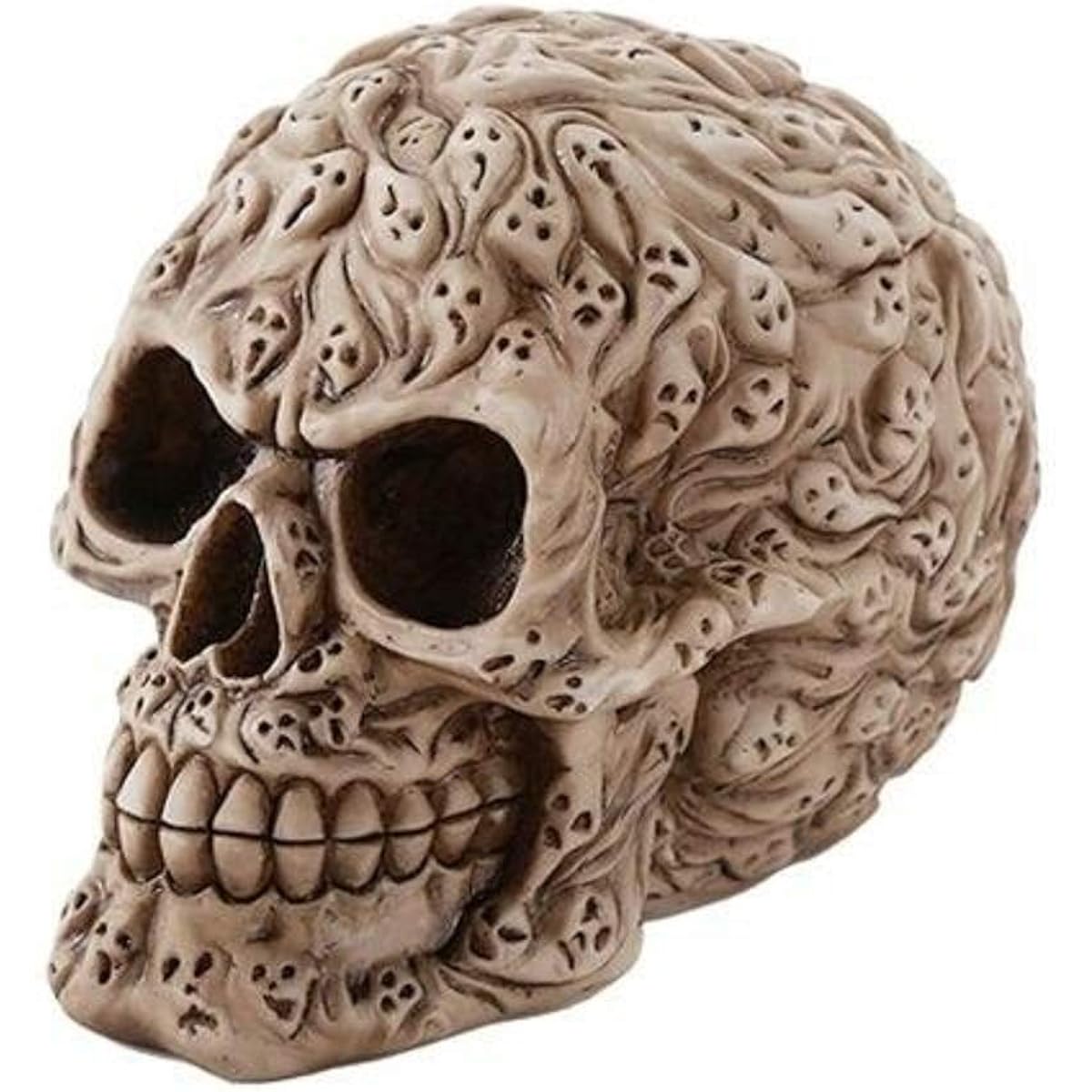 Pacific Giftware Spirit Ghost Print Skull Piggy Bank Desktop Figurine 4.75" Halloween Decor Gift