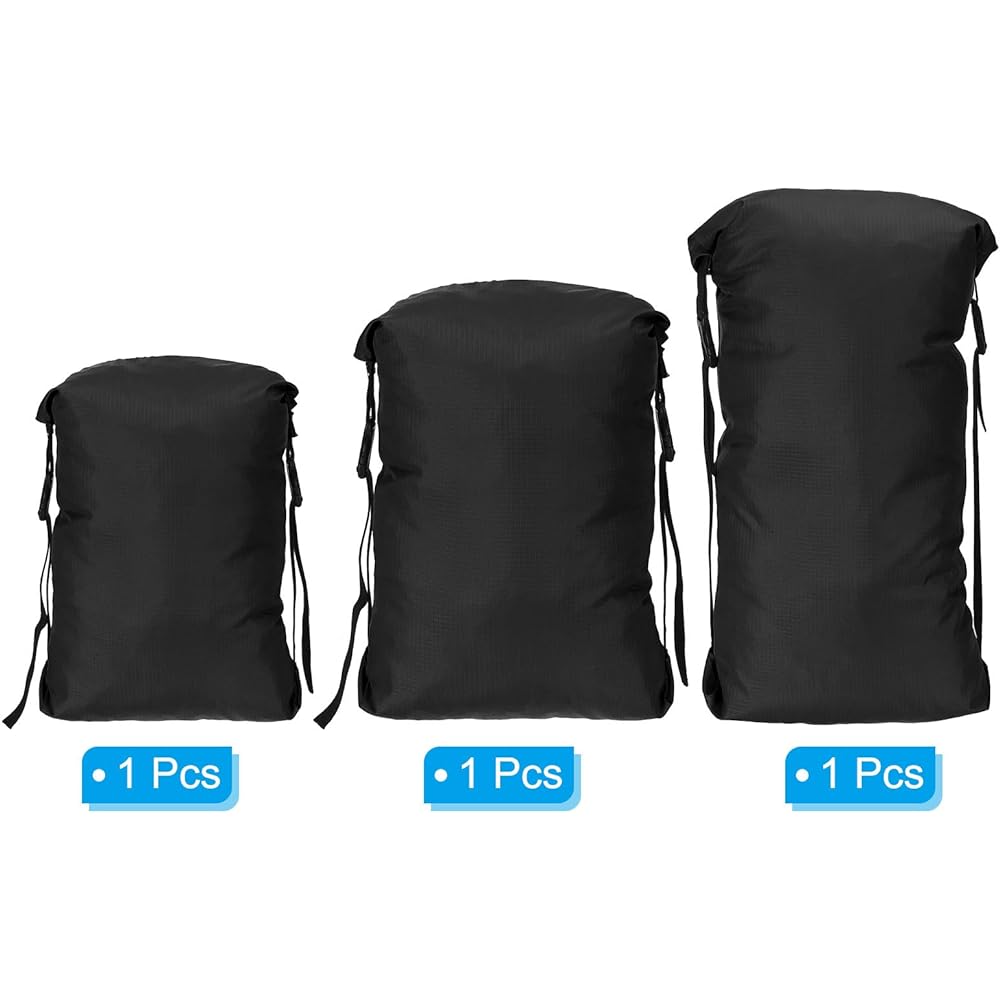 PATIKIL CCTV01 Compression Storage Bag S/M/L Size Set of 3 Waterproof Sleeping Bag Storage Bag Backpacking Camping Portable Compression Bag Black