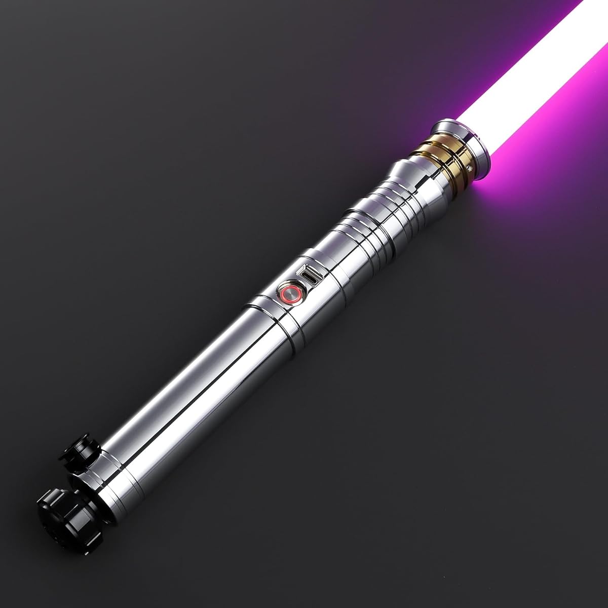 CVCBSER Smooth Swing Lightsaber Motion Control with 12 SoundFonts and 16 RGB Infinite Color Change Premium Metal Pattern Lightsaber Gift for Adults