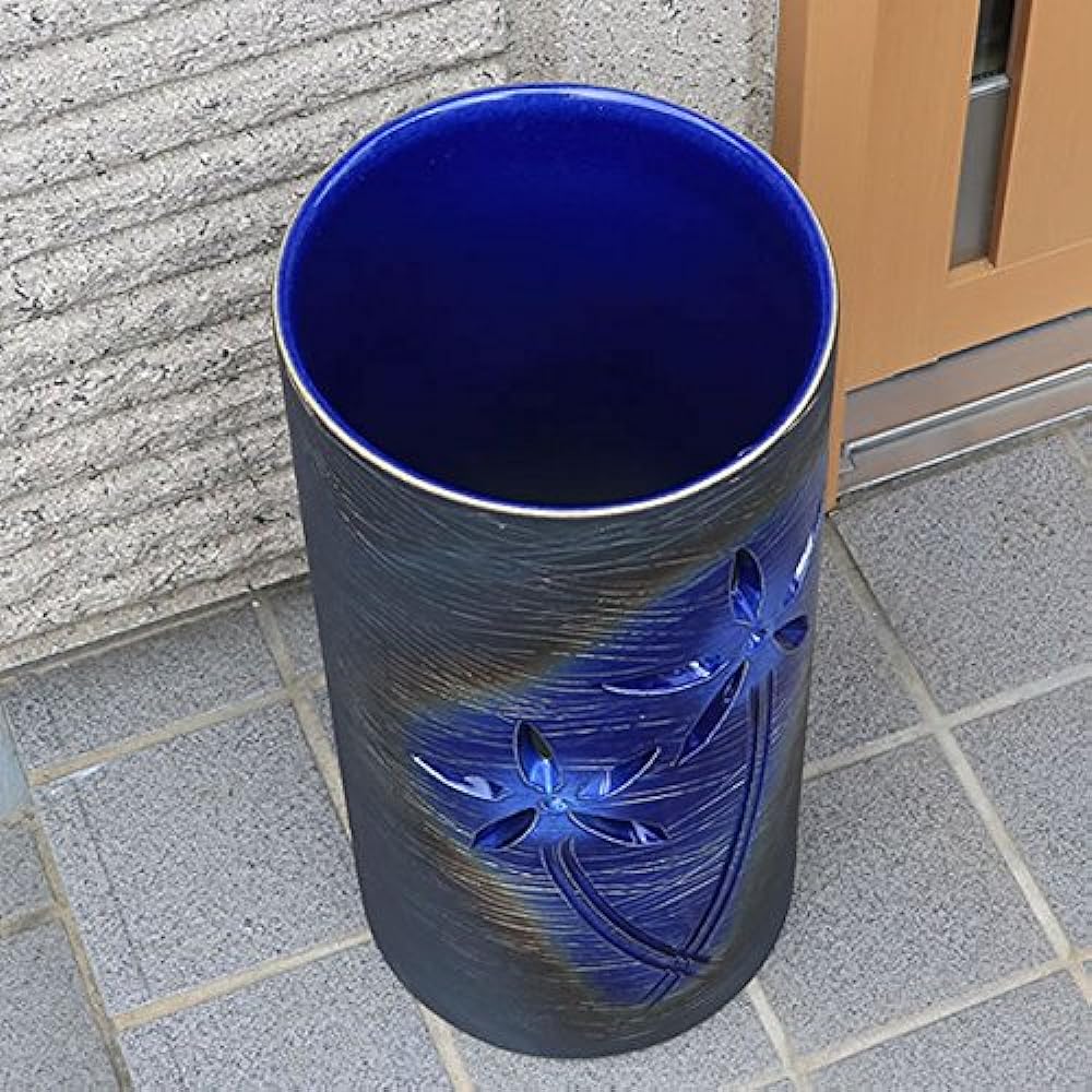 Shigaraki ware flower carved umbrella stand Shigaraki ware hat stand pottery stylish kt-0328