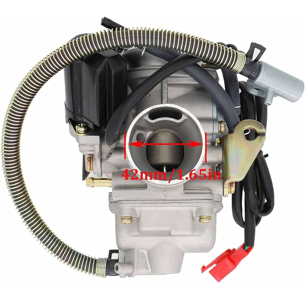 150cc GY6 Carburetor Air Filter Intake Manifold Replacement for GY6 4 Stroke Engine Electric Choke Motorcycle Scooter 152QMJ 157QMI (with Vacuum Fuel Pump, Hose Tube Line)