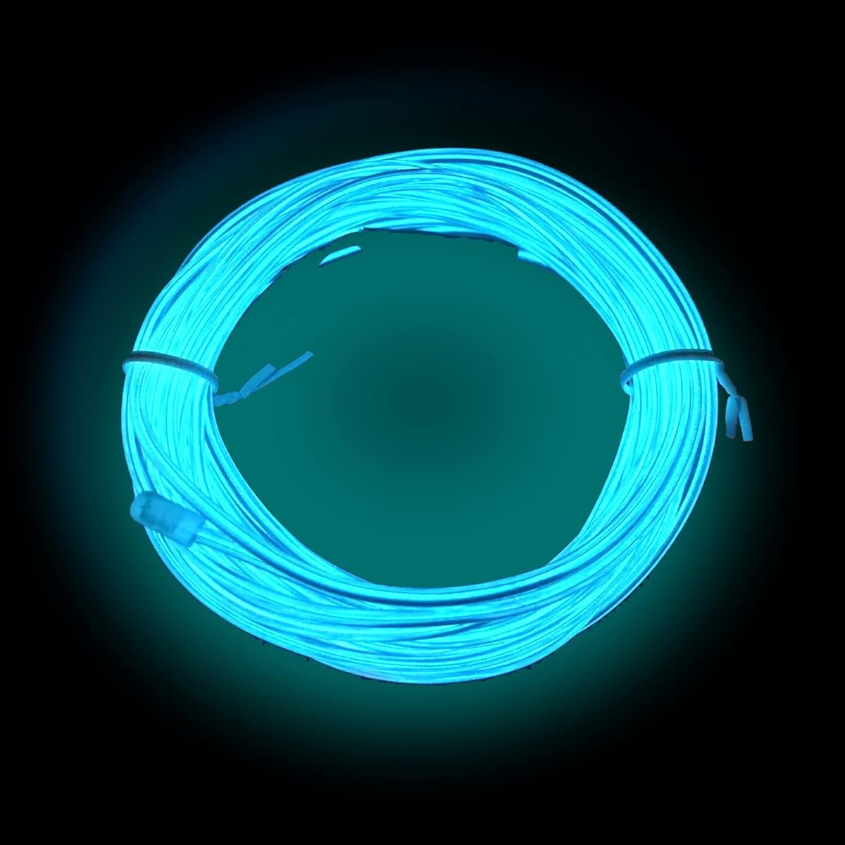 MaxLax EL Wire Ice Blue 32.8ft/10m Neon Light Portable Glowing Strobe Electroluminescent Wire for Party Halloween Christmas DIY Decoration