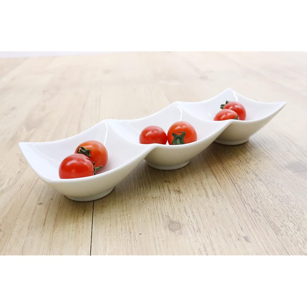 [Commercial use set] Durable tableware that is repeatedly purchased by chefs at prosperous restaurants, 3 square bowls, white, 10-piece set