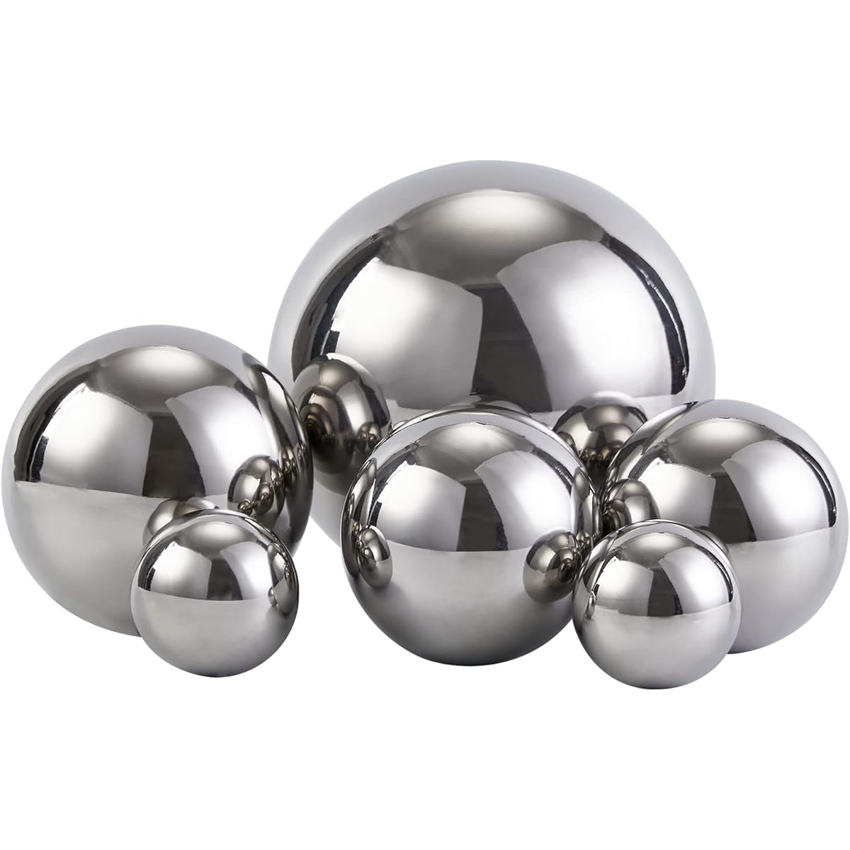 Opexscal Stainless Steel Decorative Balls, Glowing Decorative Orbs for Centerpiece Decorations, Set of 6