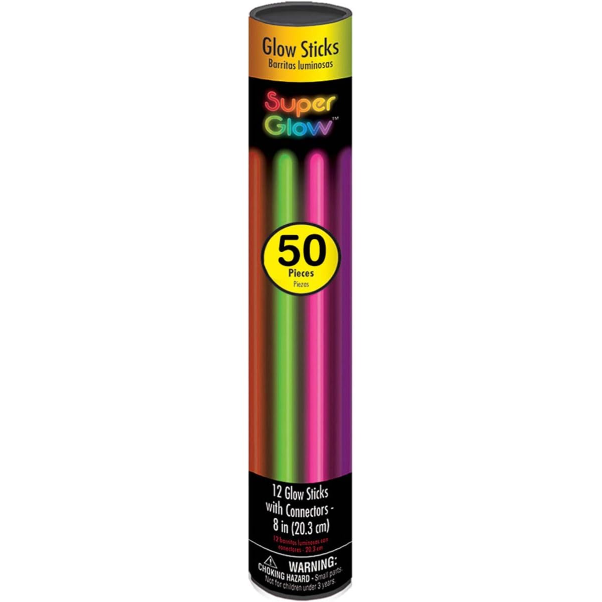 Assorted Colors Super Glow Sticks - 22" | Mega Value Pack | 50 Sticks