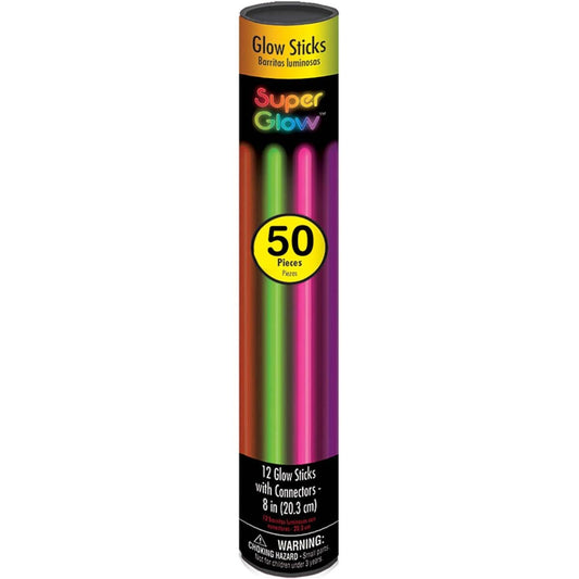 Assorted Colors Super Glow Sticks - 22" | Mega Value Pack | 50 Sticks