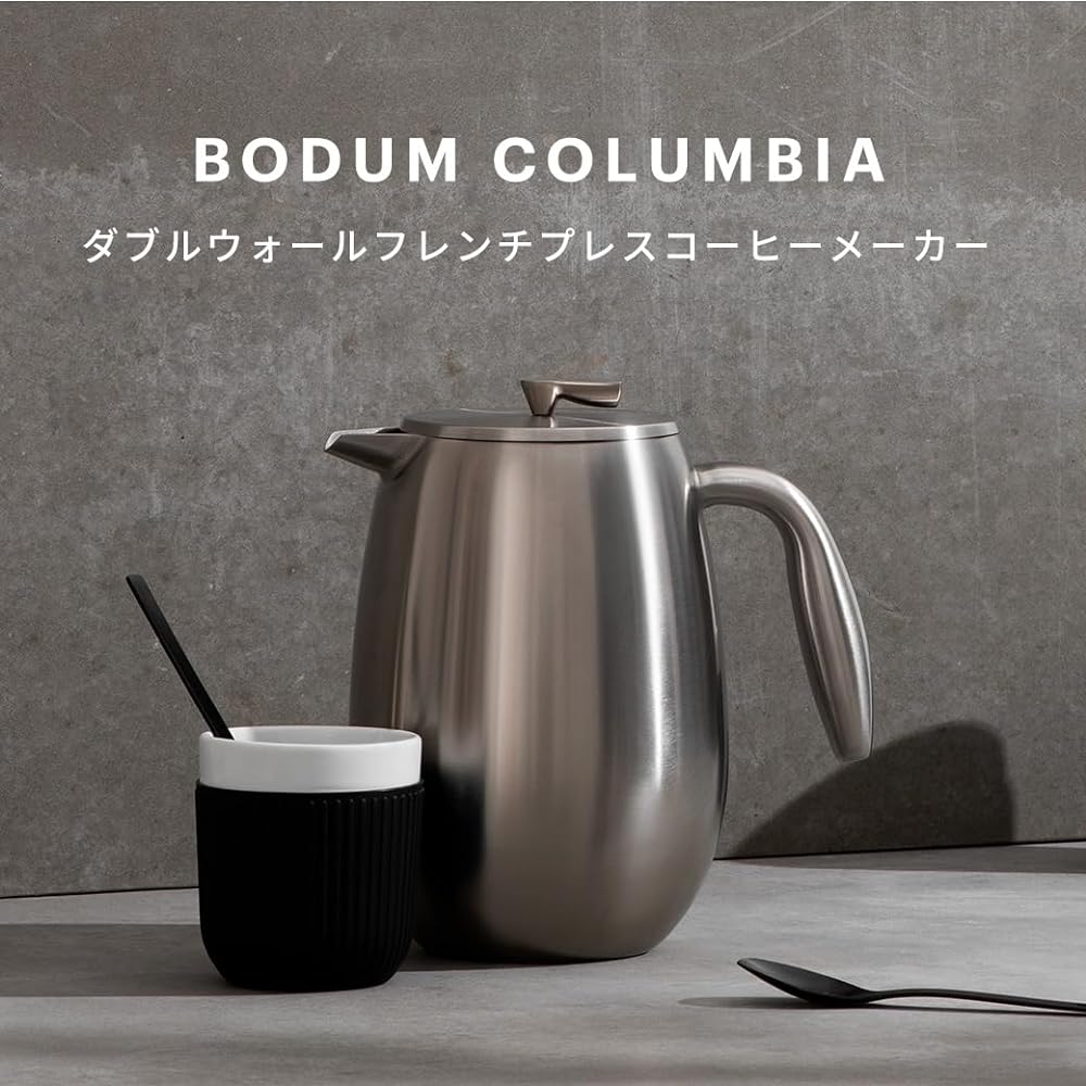 BODUM COLUMBIA Columbia Double Wall French Press Coffee Maker 1L Silver [Genuine Product] 1308-16