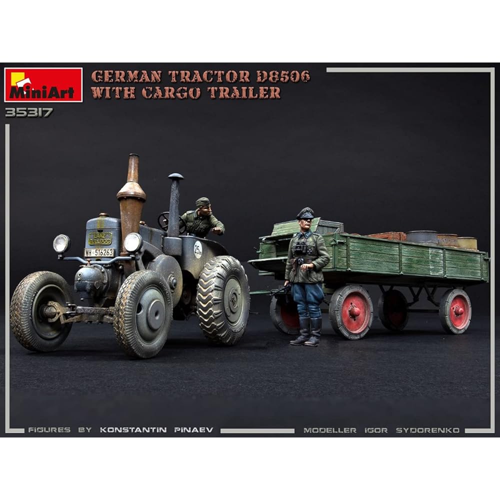 Miniart 1/35 German Tractor D8506 with Cargo Trailer Plastic Model MA35317