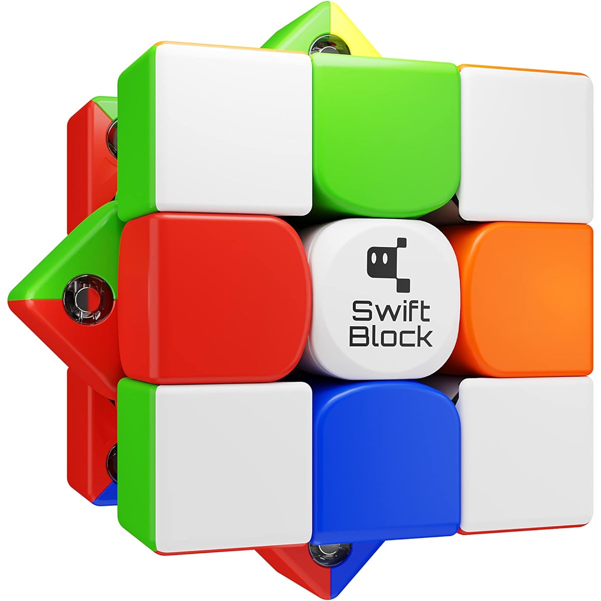 FUNNXYZ GAN Swift Block 355S 3x3 Magnetic Speed Cube Stickerless GAN Swift 3x3 Cube with 48 Clear Magnetic Capsules