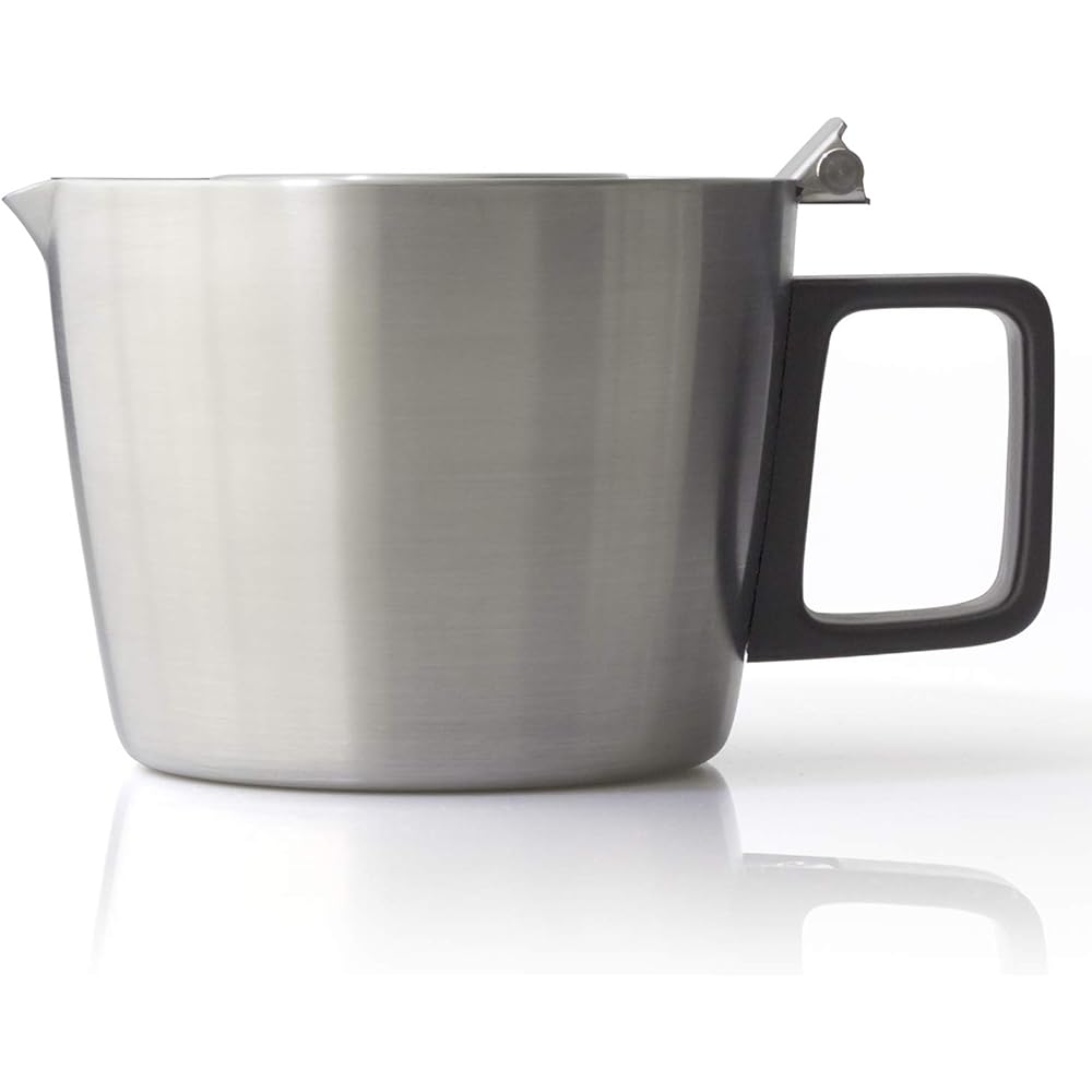 Forlife Teapot, Stainless Steel, 414ml, 2 Cups, Comes with Tea Strainer, Lid Does Not Fall Off, Can Be Poured with One Hand, Hospitality Teapot 601