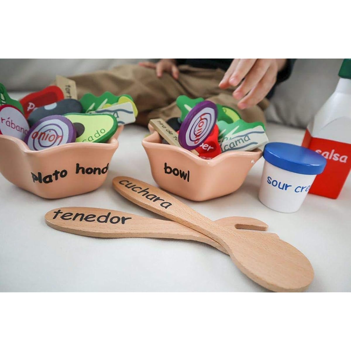 Wordy The EnSALADa - English/Spanish Bilingual Playset for Toddlers (30 Pieces)