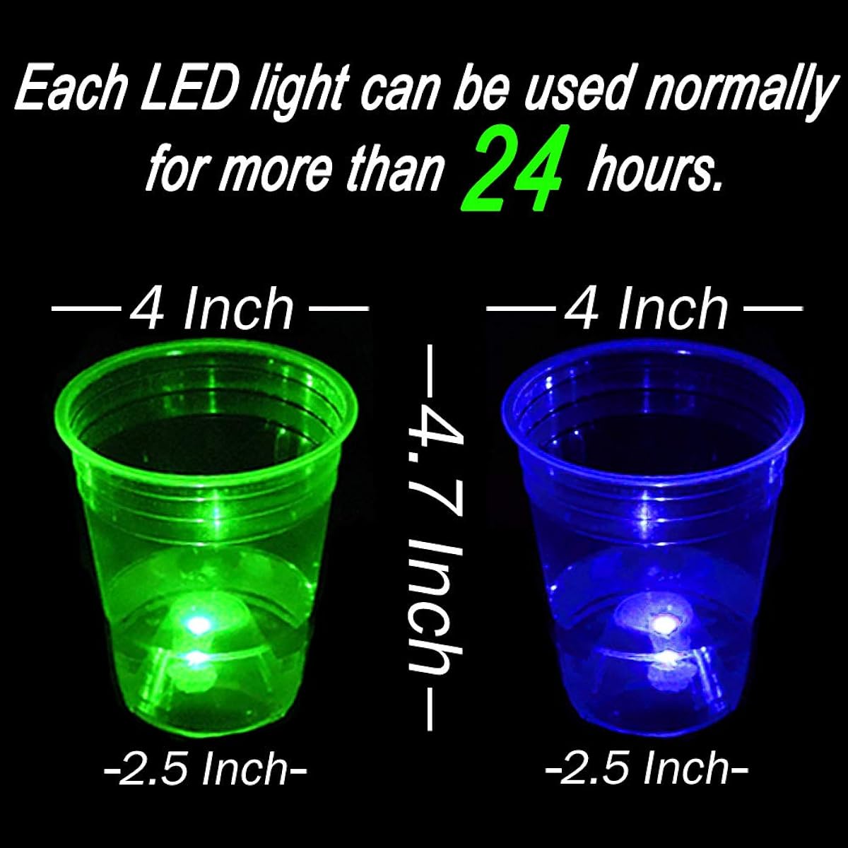 Glow in the Dark Beer Pong Set, Light Up Beer Pong Cups for Indoor Outdoor Nighttime Competitive Fun, 22 Glowing Cups (11 Green & 11 Blue) 6 Glowing Balls, Waterproof Party Game