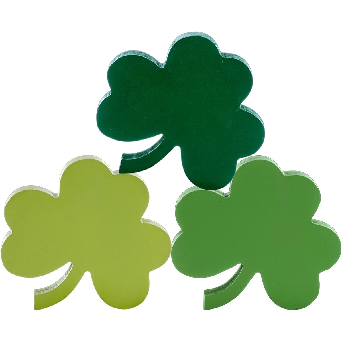 Whaline St. Patrick's Day Wood Sign, Green Shamrock Wood Table Centerpiece, Freestanding Shamrock Wood Tiered Tray, Tabletop Decor for Irish Holiday Home Party, Fireplace, Farmhouse, Office